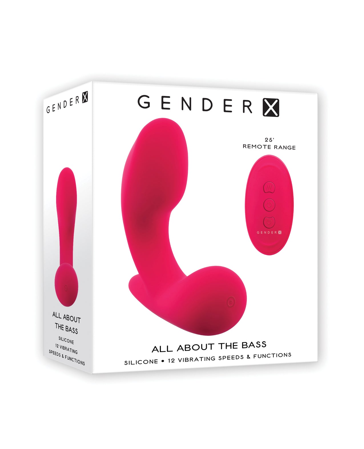 Gender X All About the Bass Curved Stimulator w/Remote Control - Pink by Evolved Novelties INC