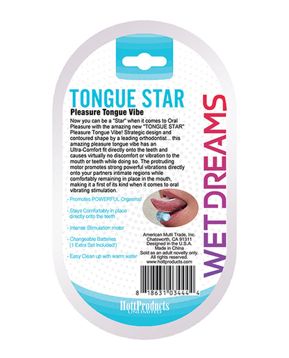 Wet Dreams Tongue Star Vibe - Clear W/10 Ml Liquor Lube Pillow