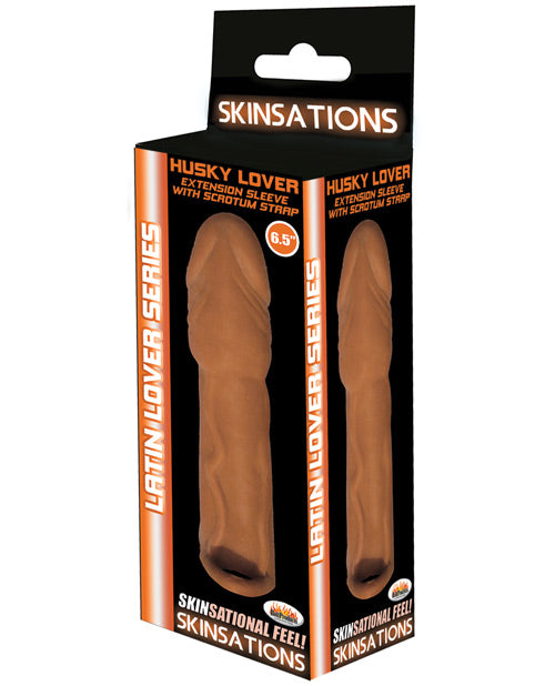 Skinsations Latin Lover 6.5" Husky Extension Sleeve w/Scrotum Strap by Hott Products