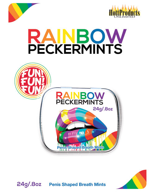 Rainbow Pecker Shape Candies in Tin-Carded