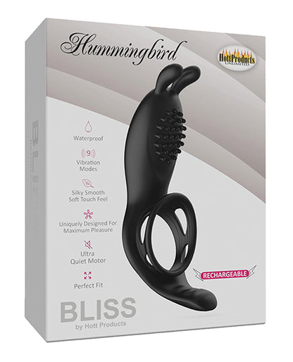 Bliss Hummingbird Vibrating Cock Ring - Black by Hott Products