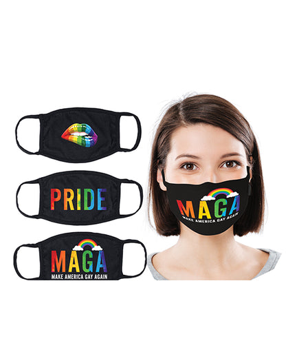 Hott Products Mask-erade Masks - Pride/Gay Again/ Rainbow Kiss Pack of 3 by Hott Products