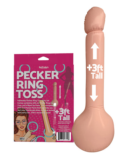 Inflatable Pecker Ring Toss - Asst. Color Rings