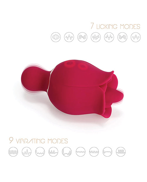 Sylvia Tongue Licking Rose Vibrator - Red by Uc Global Trade INChoney Play B