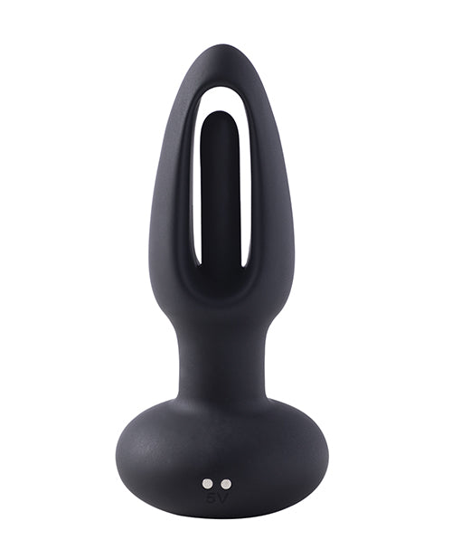 Snuggy Flapping Anal Plug Vibrator- Black