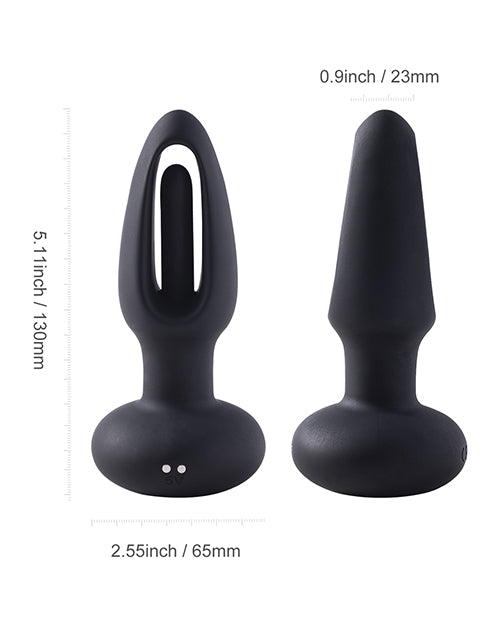 Snuggy Flapping Anal Plug Vibrator- Black