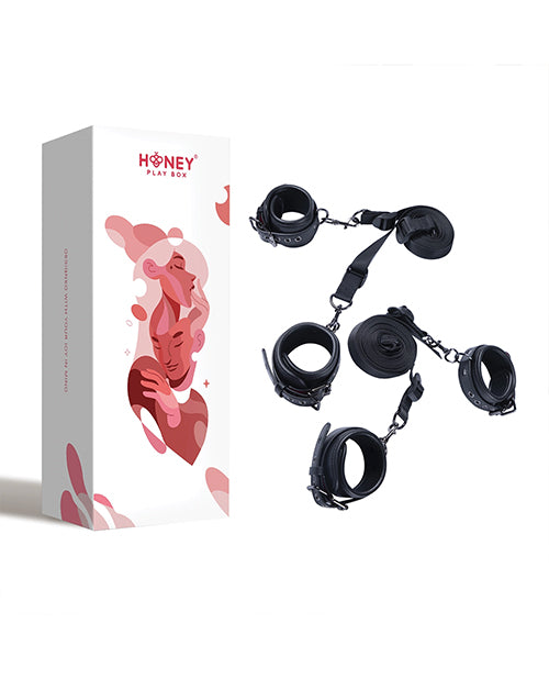 Kinky Play Box Luxury Bondage Bed Restraint Kit - Black by Uc Global Trade INChoney Play B