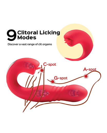 Joi App Controlled Thrusting G-spot Vibrator & Clit Licker by Uc Global Trade INChoney Play B
