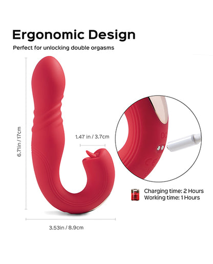 Joi App Controlled Thrusting G-spot Vibrator & Clit Licker by Uc Global Trade INChoney Play B