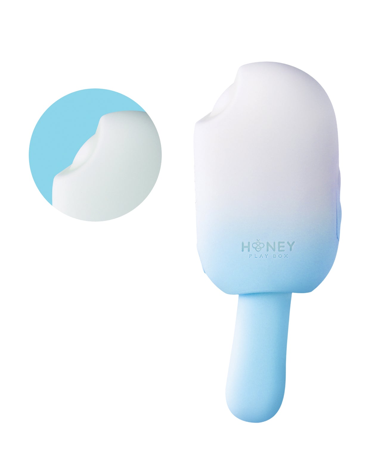 Bite Me Sucking, Tapping & Vibrating Cream Pop Stimulator - Blue/White