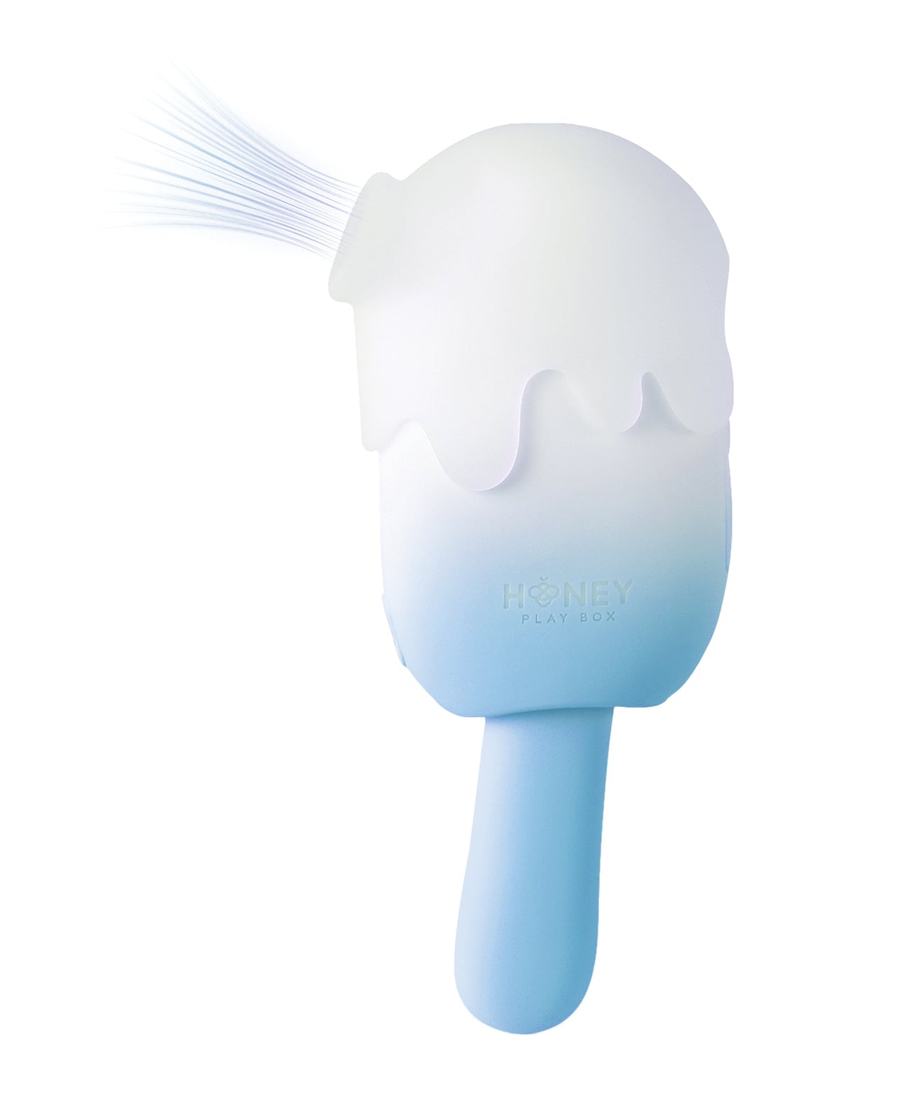 Bite Me Sucking, Tapping & Vibrating Cream Pop Stimulator - Blue/White