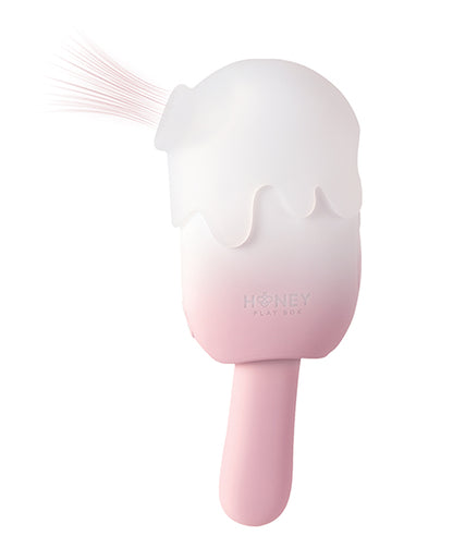 Bite Me Sucking, Tapping & Vibrating Cream Pop Stimulator - Pink/White