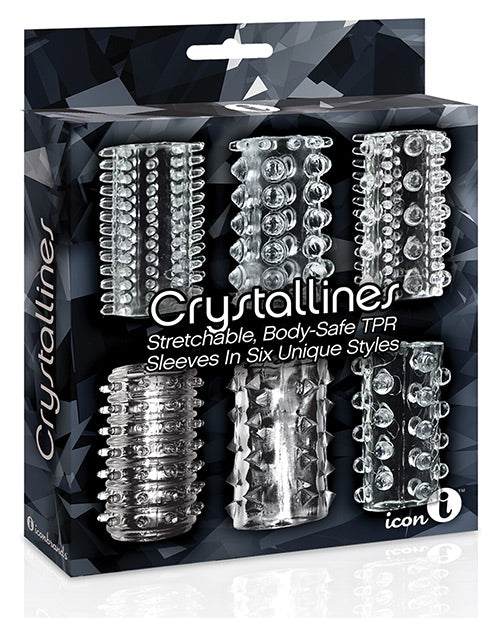 The 9's Crystalline TPR Cock Sleeve 6 Pack - Clear by Icon Brands INC