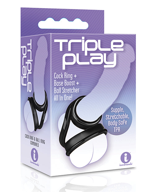 The 9's Triple Ring TPR Cock Ring by Icon Brands INC