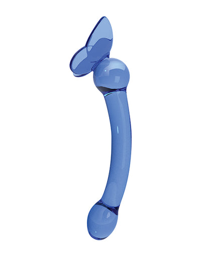 Glass Menagerie Butterfly Glass G Spot Dildo - Dark Blue