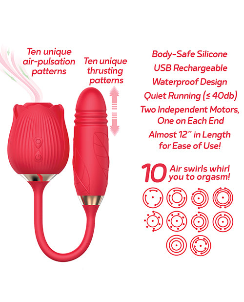 Wild Rose & Thruster Vibrator - Red