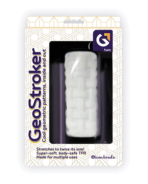 GeoStroker Two 5" Ultra-Soft TPR Stroker - White by Icon Brands INC