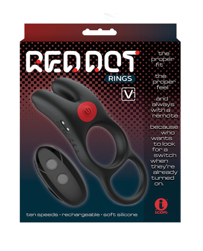 Massive Red Dot Cock Ring V1 - Black by Icon Brands INC