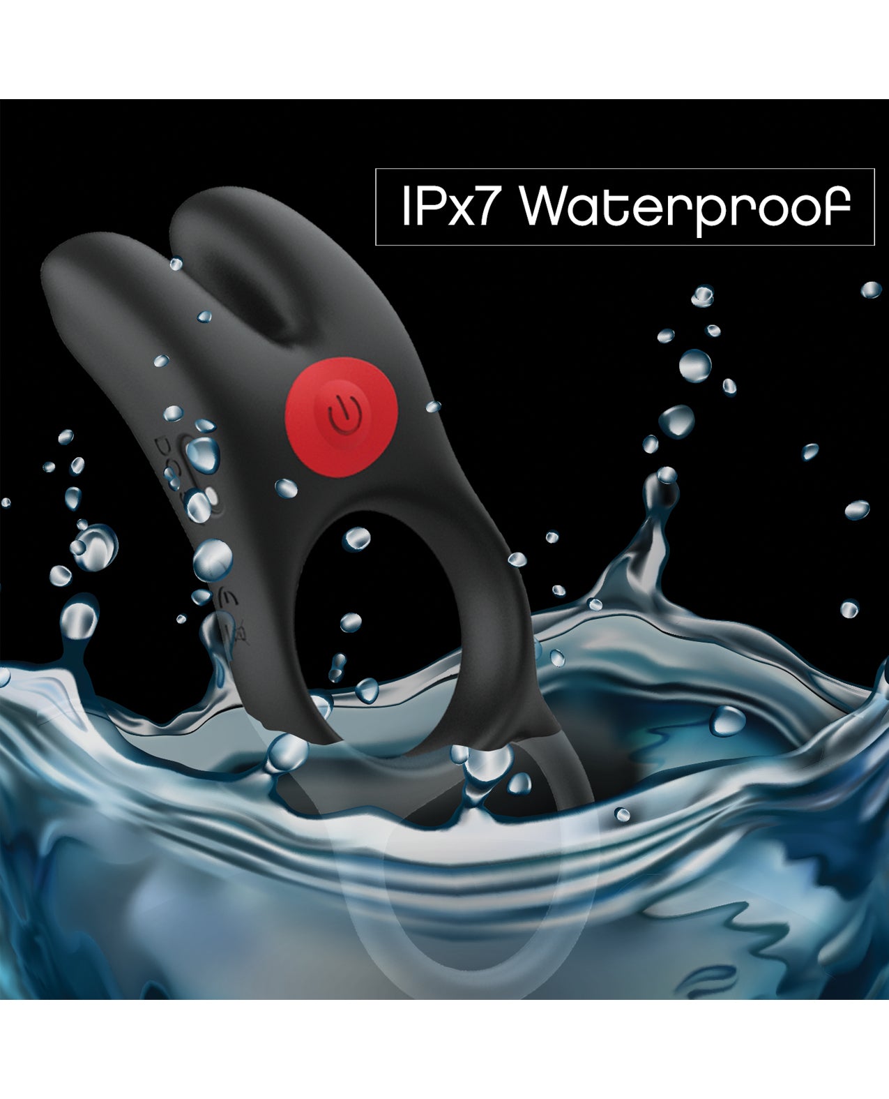 Massive Red Dot Cock Ring V1 - Black by Icon Brands INC