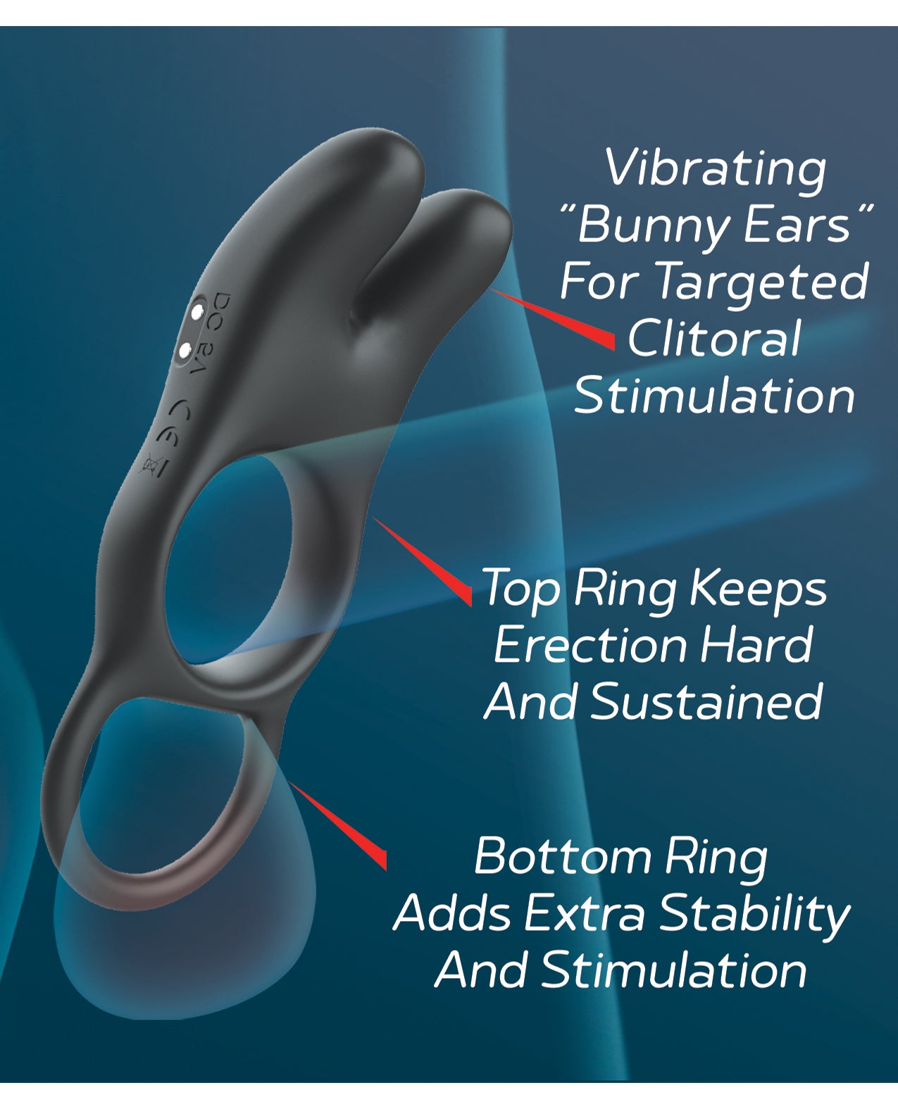 Massive Red Dot Cock Ring V1 - Black by Icon Brands INC