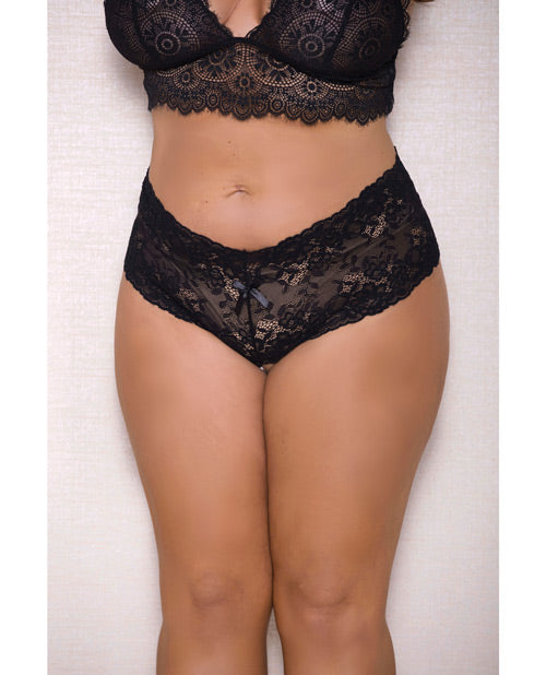 Lace & Pearl Boyshort W/satin Bow Accents