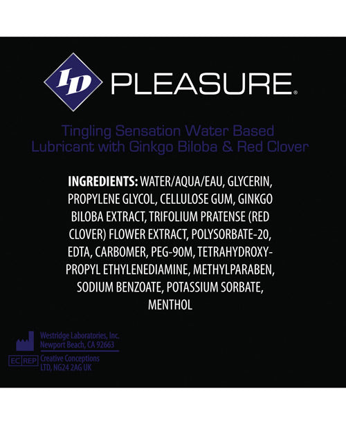 ID Pleasure Waterbased Tingling Lubricant - 12ml Tube