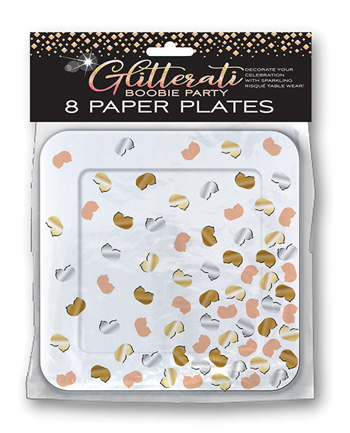Glitterati Boobie Party Plates - Pack of 8 by Little Genie Productions LLC
