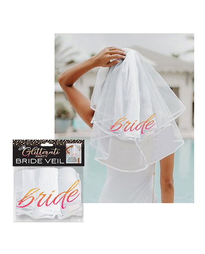 Glitterati Bride Veil - Rose Gold/White