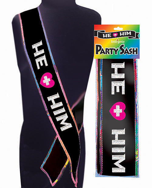 He + Him Sash by Little Genie Productions LLC