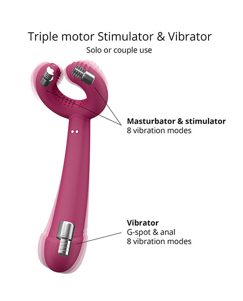 Love to Love Please Me Multi-Play Vibrator - Plum Star by Lovely Planet