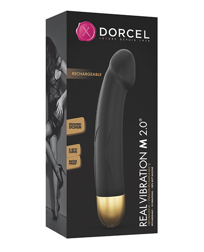 Dorcel Real Vibration M 8.6" Rechargeable Vibrator 2.0 - Black/Gold by Lovely Planet
