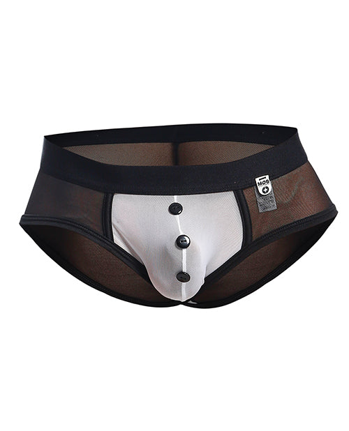 Male Basics Mob Maitre D Brief, Bow & French Cuffs Black/white by Malebasics Corp