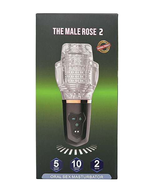 The Male Rose 2 Sucking & Vibrating Blow Job Sucker - Black by Megga Mgt LLCDba The Male Rose
