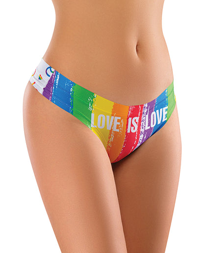 Mememe Pride Love Is Printed Thong