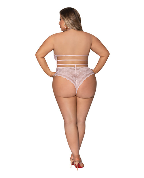 Seabreeze Strappy Back Teddy w/Snap Crotch Blush 2X