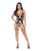 Purrfect Basque & Thong Animal/black