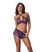Hazy Dayz Gummy Bear Blacklight Reflective Halter Top & Short 2 pc Set - Multi L/XL by Magic Moments Int'l