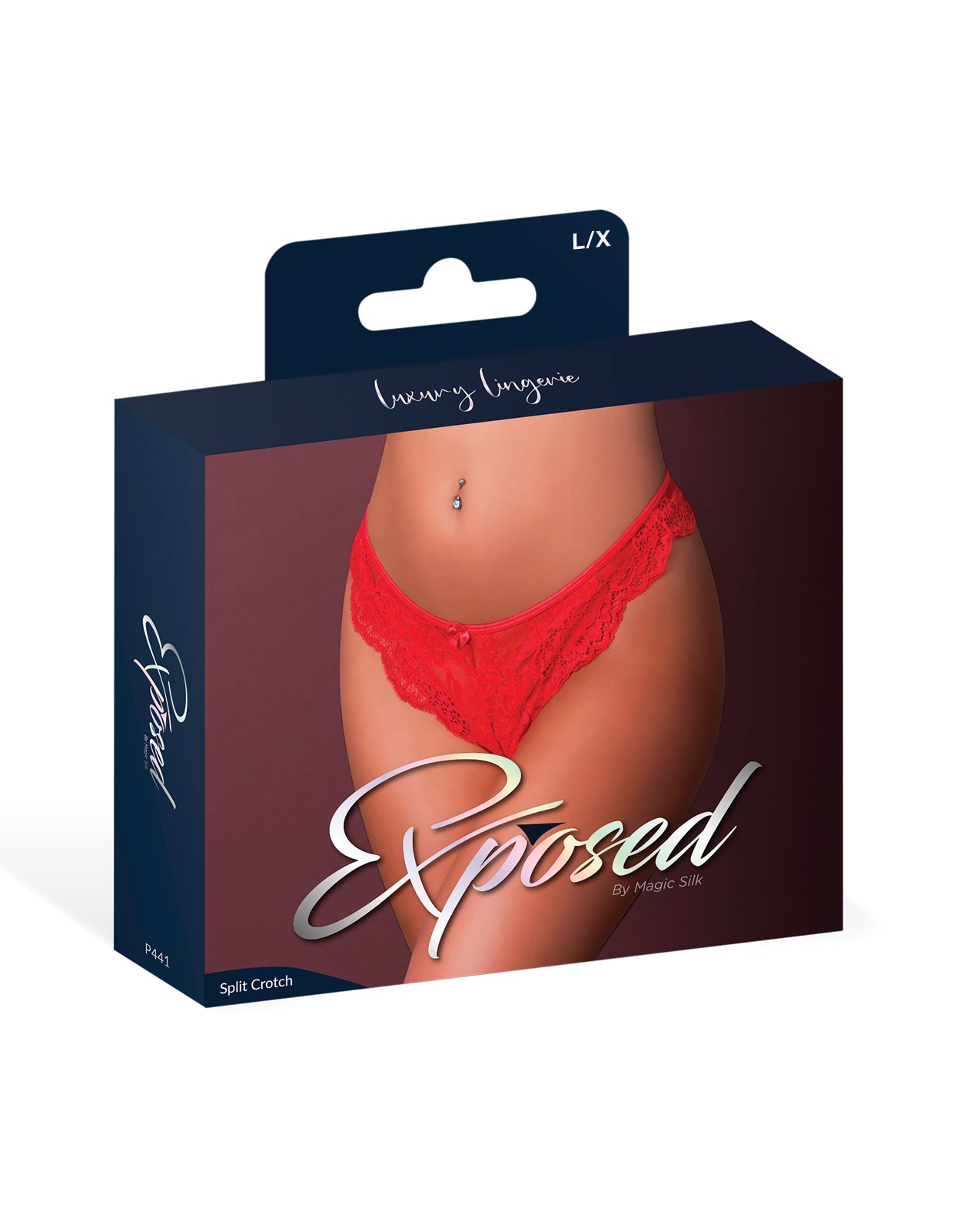 Sugar High Split Crotch Panty - Red L/XL by Magic Moments Int'l