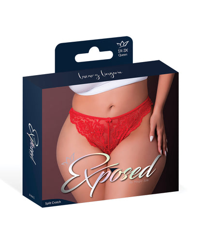 Sugar High Split Crotch Panty - Red QN