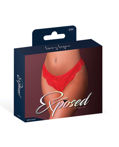Sugar High Split Crotch Panty - Red S/M by Magic Moments Int'l