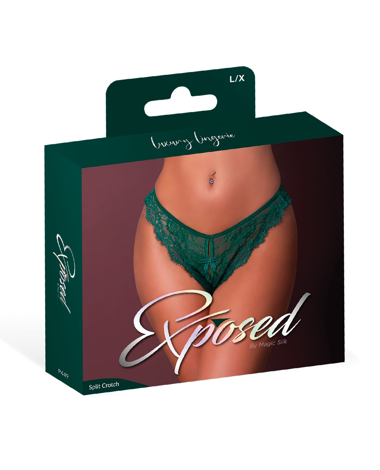 Evermore Split Crotch Panty - Emerald L/XL by Magic Moments Int'l
