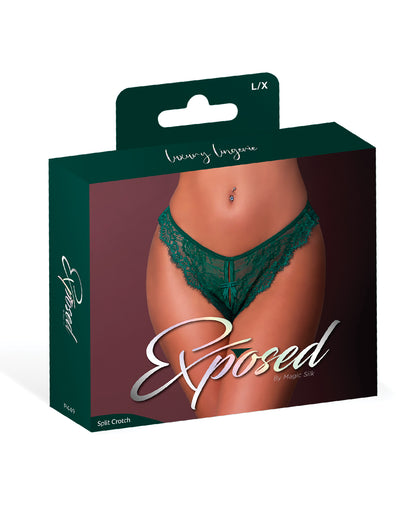 Evermore Split Crotch Panty - Emerald L/XL by Magic Moments Int'l
