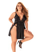 Stretch Babydoll W/lace & G-string