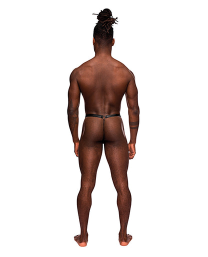 Fetish Jouster Nylon & Spandex Front Ring G-string Black by Comme Ci Comme Ca