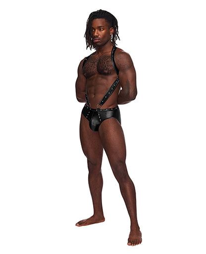 Fetish Uranus Nylon Spandex Moonshine Harness Brief Black by Comme Ci Comme Ca