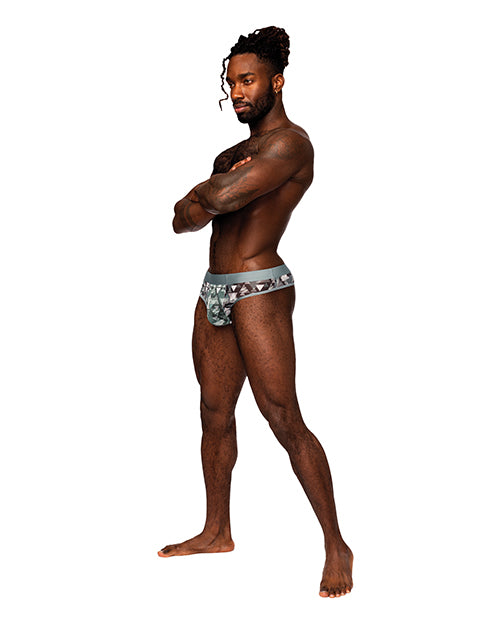 Sheer Prints Mesh Poly Spandex Thong Flamingo by Comme Ci Comme Ca
