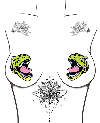 Neva Nude Black Light Dinosaur Pasties - O/s