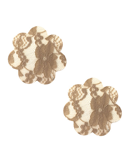 Neva Nude Lace Petal Flower Pasties - O/s