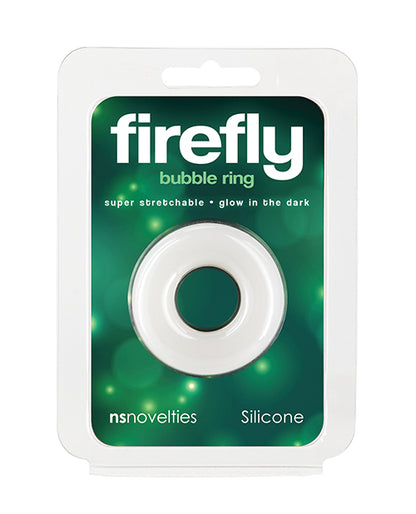 Firefly Glow in the Dark Bubble Cock Ring - White