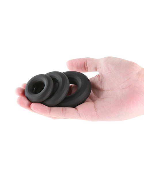 Renegade Fireman Cock Rings - Pack of 3 Black